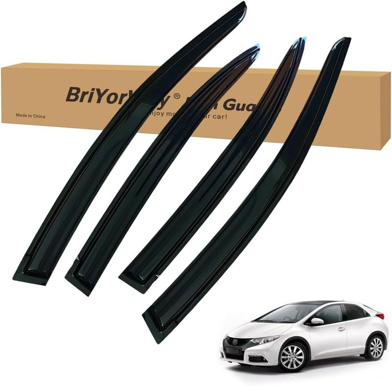 BriYorWay Vent Shades Rain Guards for Honda Civic 2012 2013 2014 2015 Accessories, for Honda Civic Window Deflectors Window Visors - Image 1